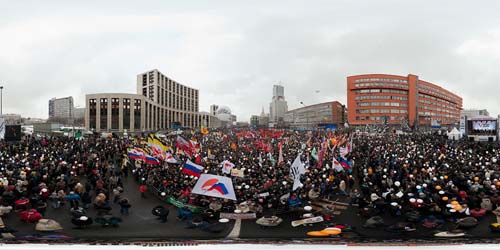Демонстрация протеста на проспекте Сахарова 24 декабря 2011г.